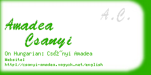 amadea csanyi business card